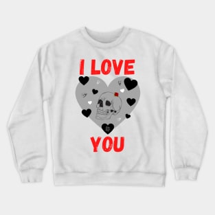 I love you skull, planchette and heart - Gothic Crewneck Sweatshirt